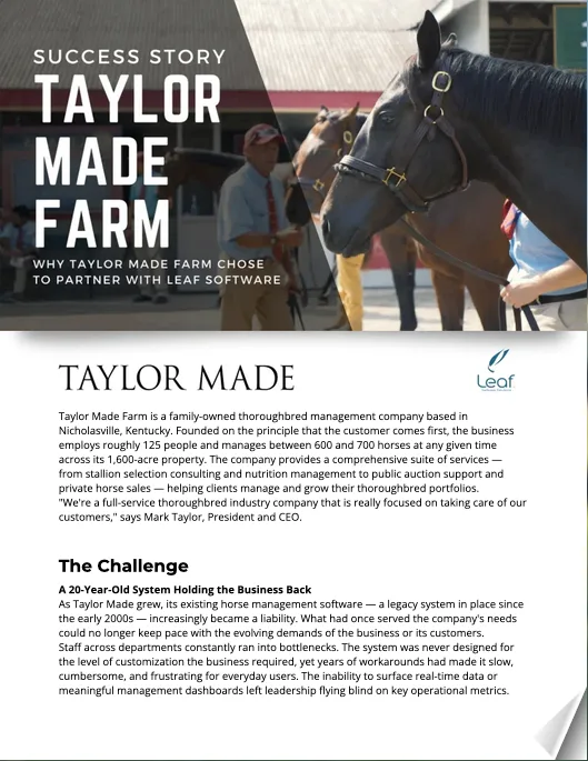 Taylor Made Farm Success Story