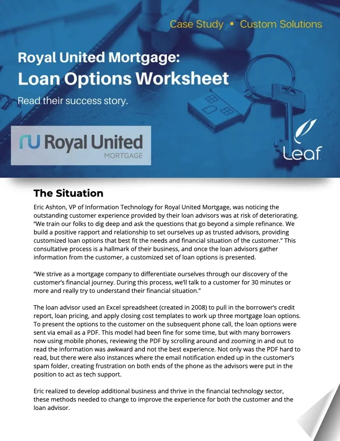 Royal United Mortgage Case Study